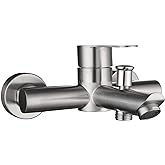 Tecmolog Stainless Steel Bathroom Shower Tub Faucet Wall-Mounted, Brushed Nickel, SNA516