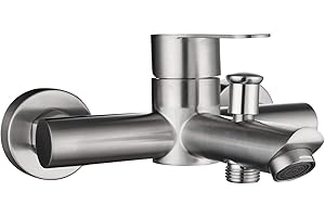 CIENCIA Stainless Steel Bathtub Faucet Wall Mount Tub Spout Faucet Single Handle Bathroom Mixer Tap Brushed Nickel, SNA516