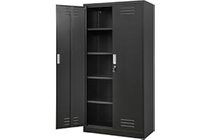 BESFUR Metal Storage Cabinet, 72" Locking Storage Cabinet for Garage, Office, Home, School