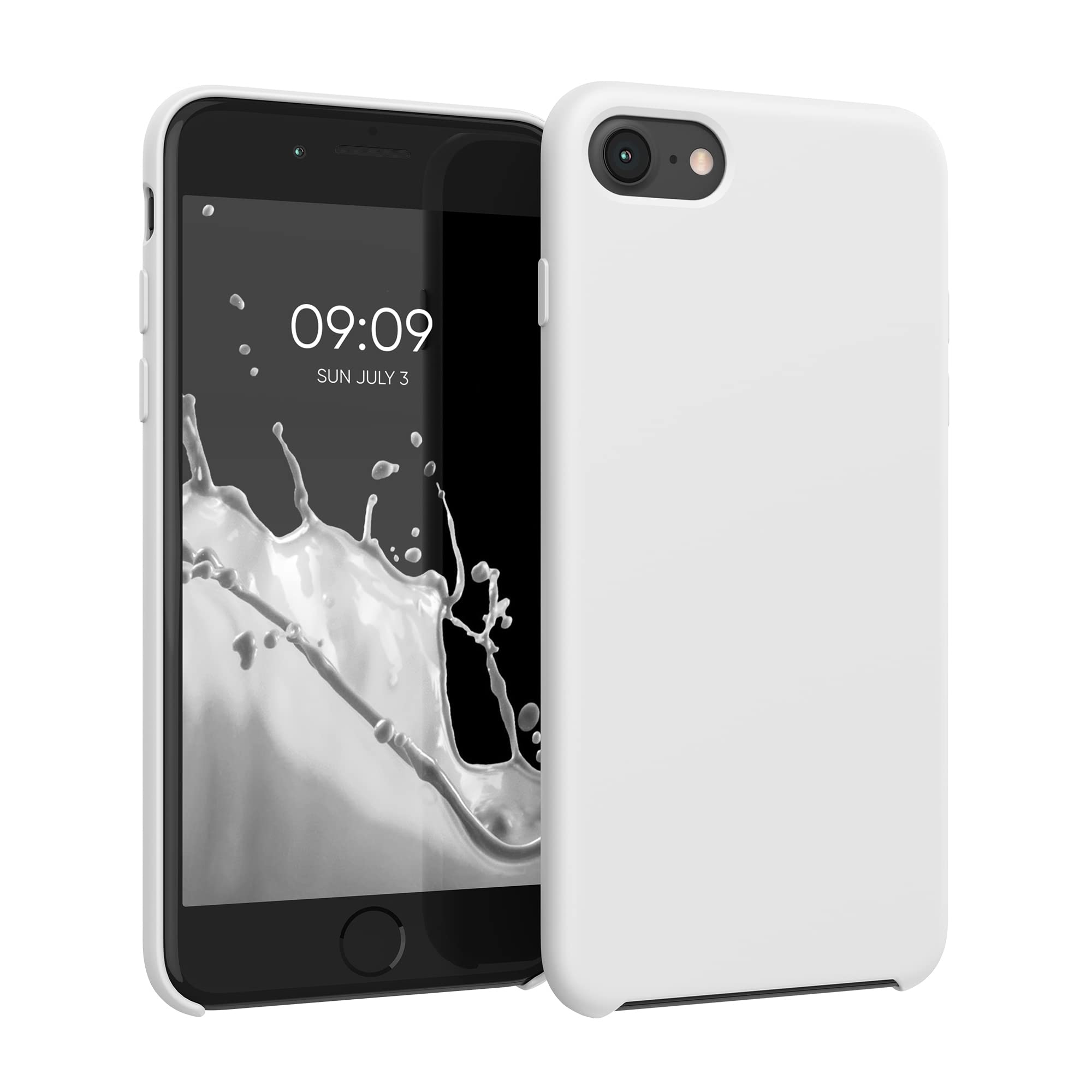 kwmobile Case Compatible with Apple iPhone SE (2022/2020) / iPhone 8/7 Case - TPU Silicone Phone Cover with Soft Finish - White โ image 1