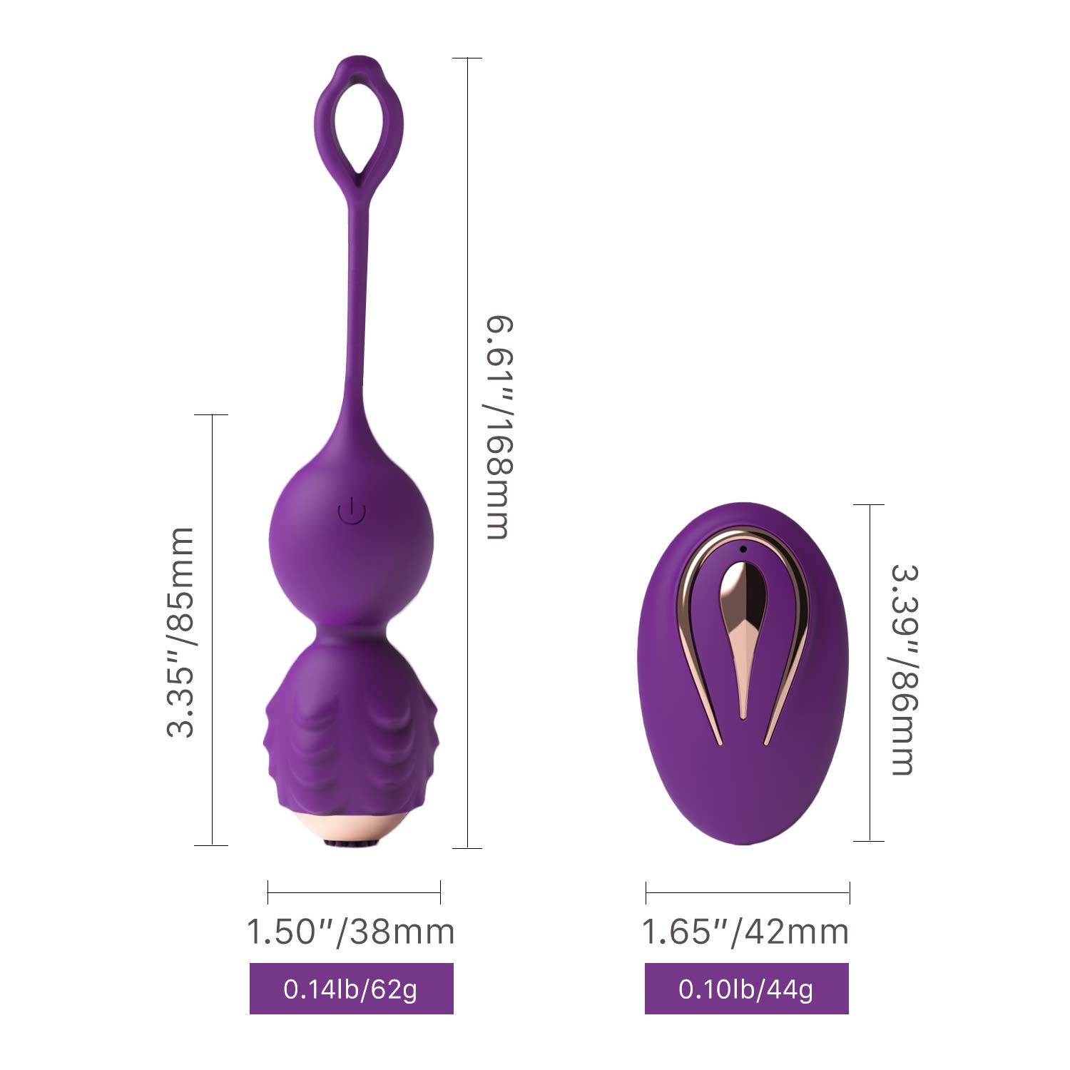 Kegel Balls Exercise Weight for Women Bladder Control & Pelvic Floor Exercises Tightening,Wireless Remote Silicone Ben Wa Balls Pelvic Weights Training Set for Beginners & Advanced Tightening (Purple)