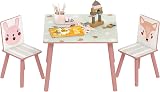 ZONEKIZ Kids Table and Chair Set, Toddler Activity Furniture in Pink view 1