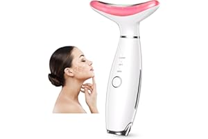 IHELOL Neck Face Beauty Device, Vibration Face Massager, 3 in 1 Face Sculpting Tool Facial Massager for Double Chin, Thermals and Skin Care（White）