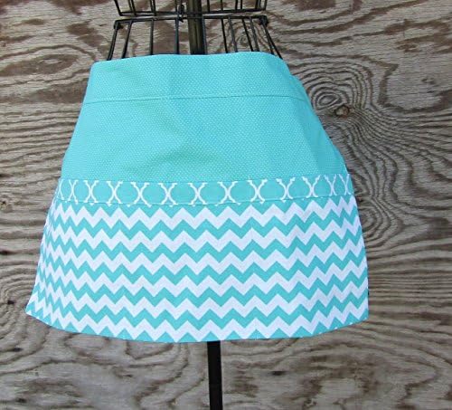 Half Apron for Cooking, Gardening, Vending in Aqua Blue, Personalized