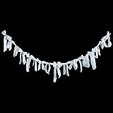 White Satin Bow Garland Banner Coquette Bachelorette Party Decor,Bridal Shower Backdrop,Wedding & Engagement Party Supplies,Birthday Decoration,Photo Booth Props(White)