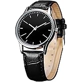 VILKFY Fashion Watches for Men Business Casual Watch Leather Strap Analog Quartz Waterproof Watches