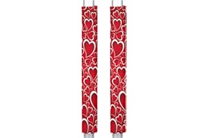 Pardick Refrigerator Door Handle Covers Set of 2 Valentine Red Heart Washable Fridge Dishwasher Mocrowave Oven Door Decor Protector Handle Cover Keep Your Kitchen Appliance Clean