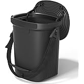 Garoopion Leakproof Car Trash Can, 1.9 Gallon Soft Silicone Hanging Garbage Bin with Lid, Easy to Clean Vehicle Trash Can, Su