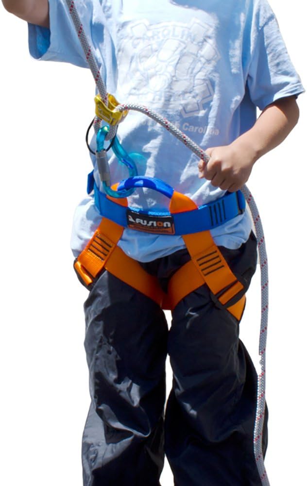 Fusion Climb Centaur Kiddo Half Body Children's Climbing Harness Ultra Light, Blue/Orange : Sports & Outdoors