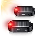 Car Solar Power Simulated Dummy Alarm, Car Security Anti-Theft LED Flashing Fake Lamp with Light Sensor, Vehicle Alarm Light for SUV, RV, Truck