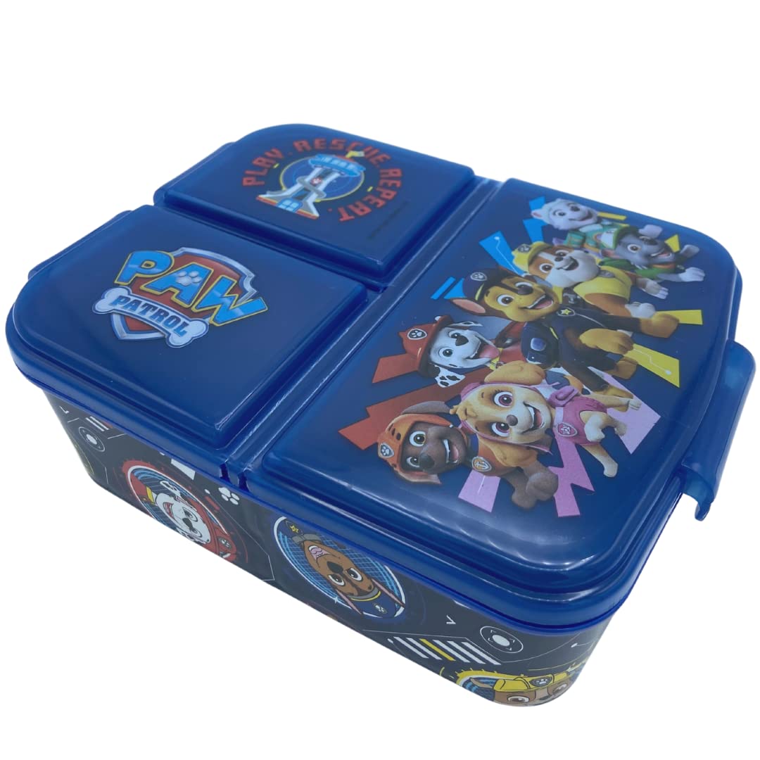 Stor - Paw Patrol Lunch Box - Children's Sandwich Lunch Box - 3 Compartment - Perfect Size for Packing Hot or Cold Snacks for School and Travel - BPA Free