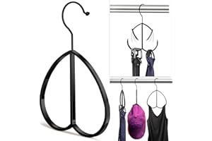 QUISBE Multipurpose Closet Hangers- Tie and Belt Hanger for Closet- Ideal for Storing Belts, Ties, Scarfs, Baseball Hats, Purses & More- Great Space Saving Belt Organizer for Wardrobe - Black