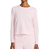 Reebok Womens Embroidery Hit Long Sleeve Crewneck Top, Standard Fit, Lightweight Stretch Cotton Fabric