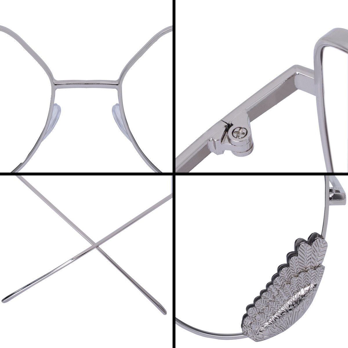 WISH CLUB Women Cat Eye Sunglasses Fashion Designer Transparent UV 400 Stylish Modern Party Glasses (Silver2)