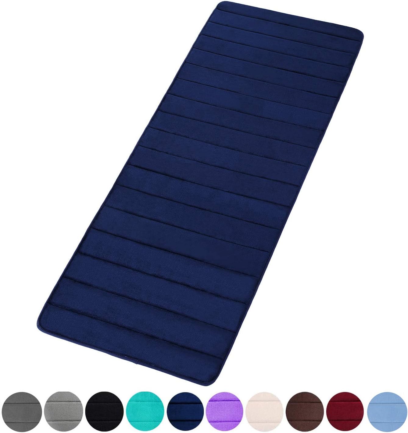 Memory Foam Soft Bath Mats - Non Slip Absorbent Bathroom Rugs Rubber Back Runner Mat for Kitchen Bathroom Floors 17" x 47", Grey: Home & Kitchen