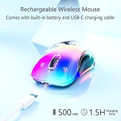 memzuoix 2.4G LED Wireless Mouse, Rechargeable