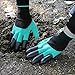 DIGGERZ LLC Garden Gloves with Claws; Universal Size; 8 ABS Plastic Claws on Left and Right Hands, Green; Quick & Easy to Dig Without Tools, Great Gift for Mom and Dad, Safe For Planting