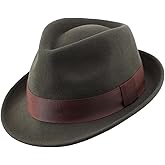 Home Prefer Men's Wool Felt Winter Hat Short Brim Fedora Hat