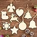 Tatuo 90 Pieces Unfinished Ornaments Christmas Wooden Ornaments Hanging Embellishments Crafts for DIY, Christmas Hanging Decoration (White Multi-Shapes)