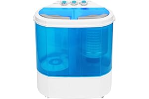 CEAMORFCO Upgraded Portable Washing Machine and Dryer, Twin Tub Mini Washer and Dryer Combo, Small Compact Washer Machines for Apartments, Dorms, RV, Bathroom (5.5 Lbs Washer+ 4.5 Lbs Spinner)