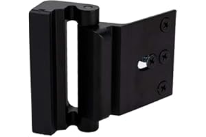 TOYFUL Door Reinforcement Lock with 4 Screws, Home Security Door Lock Stop for Toddler, Childproof Door Lock Night Lock Withstand 800 Lbs Black