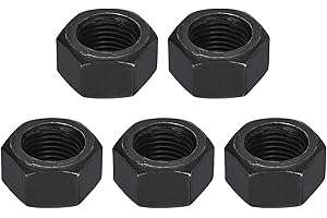 uxcell 1/2-20 Hex Nuts, Carbon Steel Grade 8.8 Black Oxide Hexagon Nut for Screw Bolt, 5 of Pack