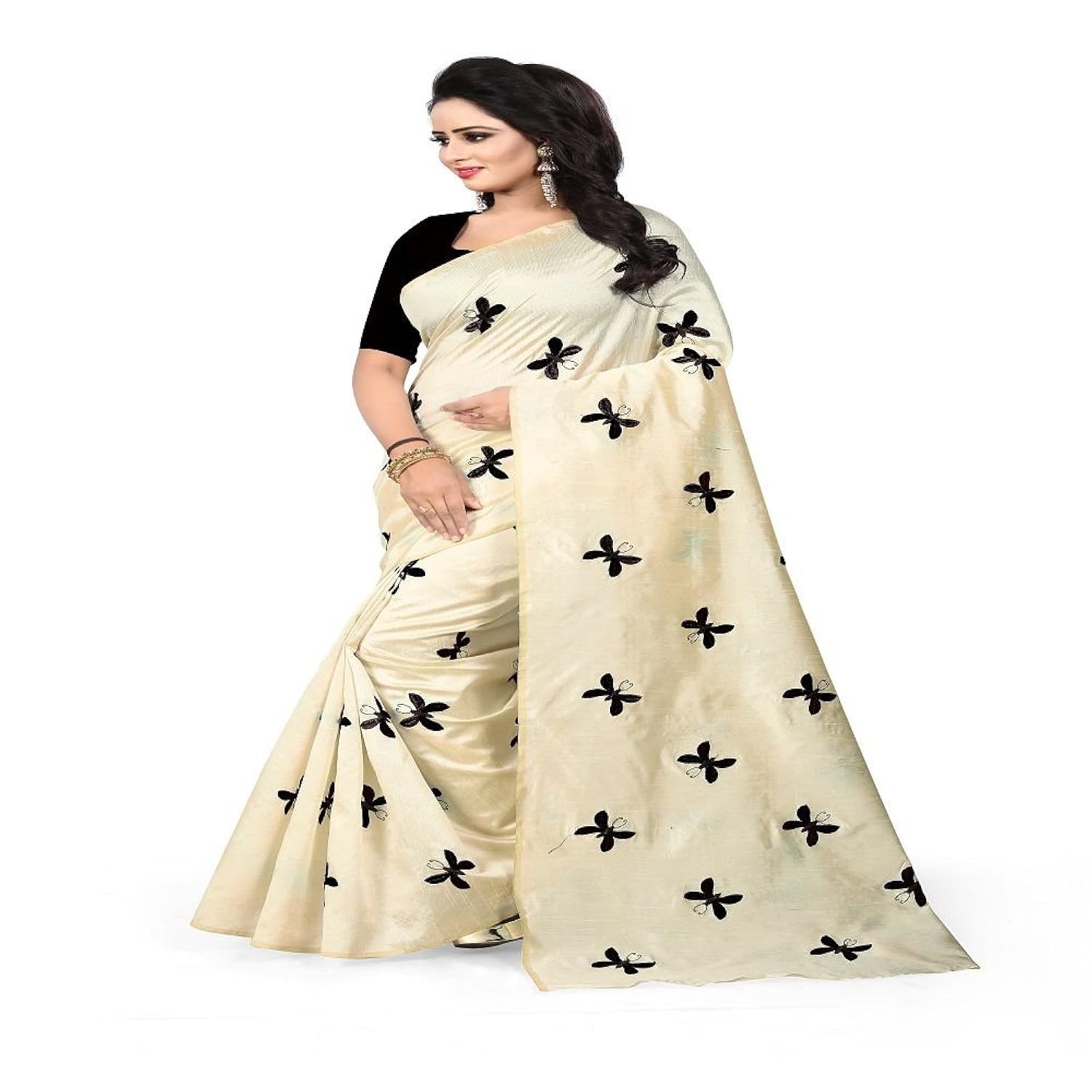 bhuwal fashion chanderi silk saree - butterfly with resham embroidery work