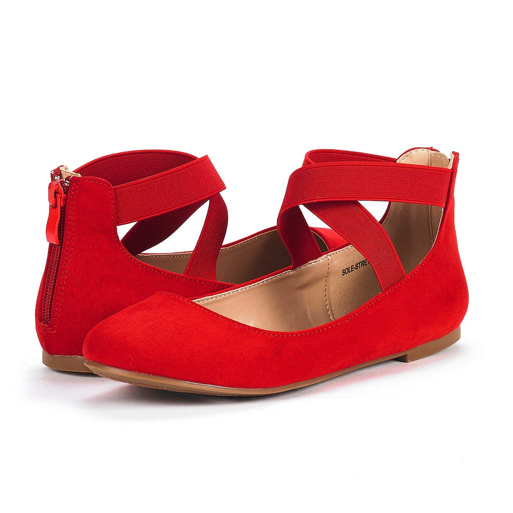 DREAM PAIRS Women's Comfortable Fashion Elastic Ankle Straps Flats Shoes - Image 3