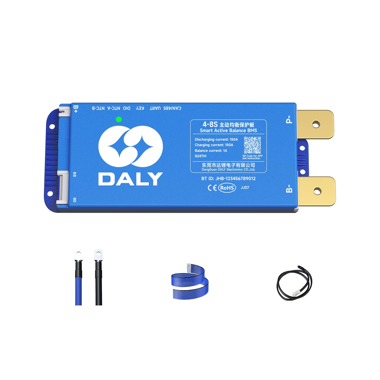 Photo 1 of DALY Smart Active Balance BMS 150A 12V-24V 4S-8S Built-in Bluetooth with RS485 CAN PCB Battery Protection Board for Li-ion LifePO4 LTO Battery Pack