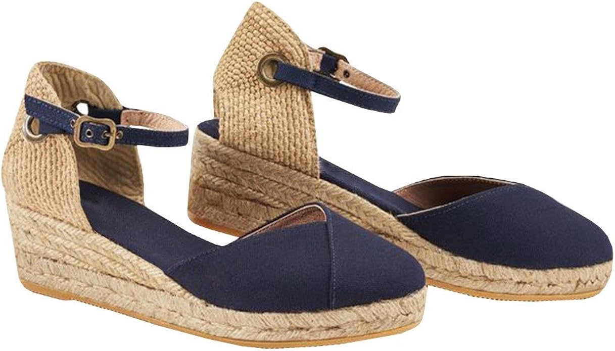 Amazon.com | Ermonn Womens Platform Wedge Sandals Closed Toe Lace Up Ankle Strap Espadrille 