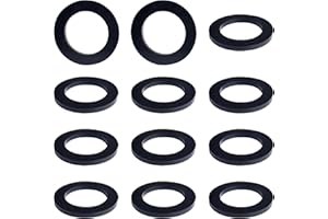 YOUFEN 12 Pcs Rubber Washers 1 1/2 Inch OD x 1 Inch ID x 1/8 Inch Thickness Oil Resistant Rubber Spacer Neoprene Black Rubber Flat Washer for Bolts Screws Faucet Household Appliances