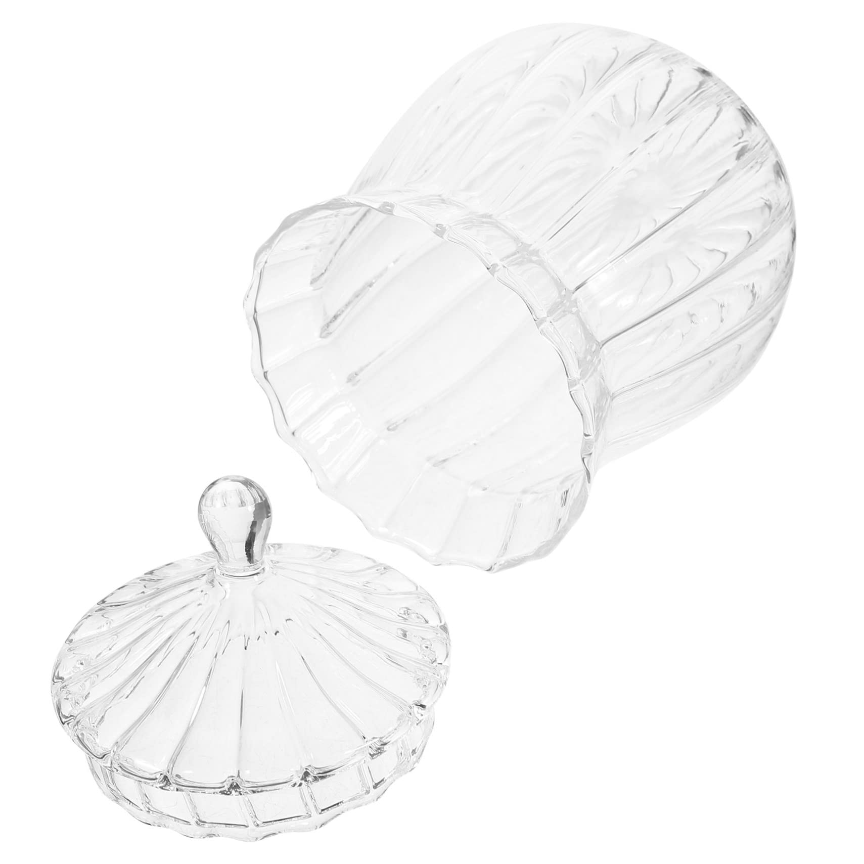 CIYODO Glass Sugar Bowl Terrarium Tea Dispenser Glass Dispenser Candy Container Candy Bowl Kitchen Storage Jar Cotton Swab Holder Glass Sugar Jar Glass Tea Jar Snack Holder Seal Bracket