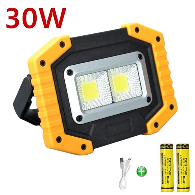 longdafei Tragbares Flutlicht, 30W Wiederaufladbares Flutlicht Outdoor Flutlicht Camping Lichter mit USB Wasserdicht für Outd