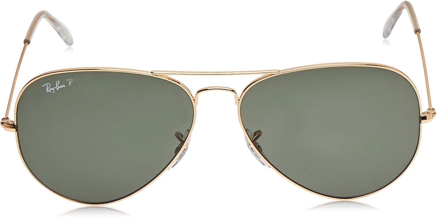 Ray-Ban RB3025 Classic Aviator Sunglasses, Gold/Green Polarized, 58 mm: Shoes