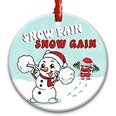 CHOANG Funny Christmas Gym Ornament - Snow Pain Snow Gain Weightlifting Decoration, Dumbbell Ceramic Ornament for Fitness Lovers, Gym Trainer, Coach Gift, Exercise & Sport Decor 2025