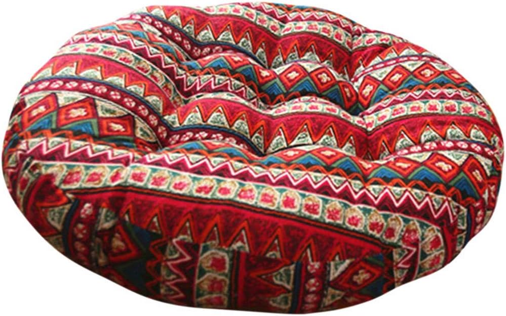 zhengjun Meditation Cushion Poufs Floor Cushion Seating Pad Floor Pillow Meditation Pillow Bohemia Round Cushion 22" x 22"(A)