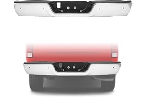 KUAFU Rear Bumper Compatible with 2009-2019 Dodge Ram 1500 2500 3500 Step Pad w/Parking Sensor Holes & Lights Rear Step Bumpe