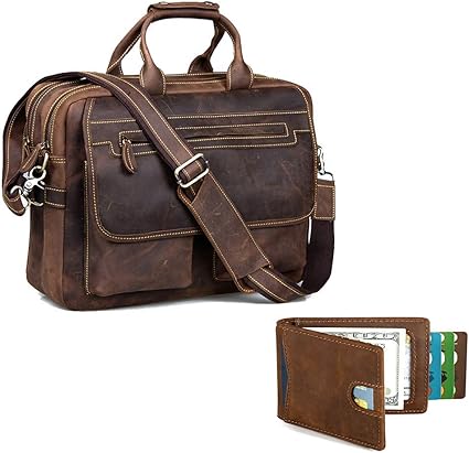 kattee crazy horse leather briefcase