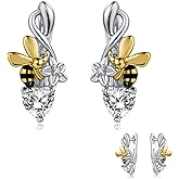 Bee/Dragonfly Earrings Sterling Silver Cute Animal Drop Earrings Jewelry gifts for Women