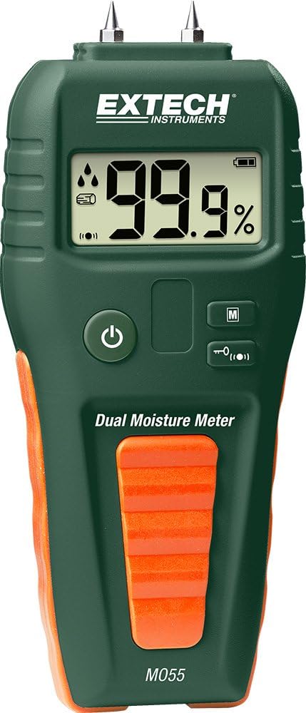 Extech MO55 Pin Pinless Moisture Meter Wood Building Material Tester Green