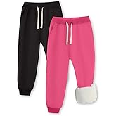 Shouldin 2-Pack Kids Sweatpants Toddler Fleece Jogger Pants Athletic Elastic Waistband Sweatpants for Boys and Girls