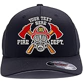 Custom Embroidered Firefighter Hat. 6477, 6277 Flex Fitted Baseball Cap