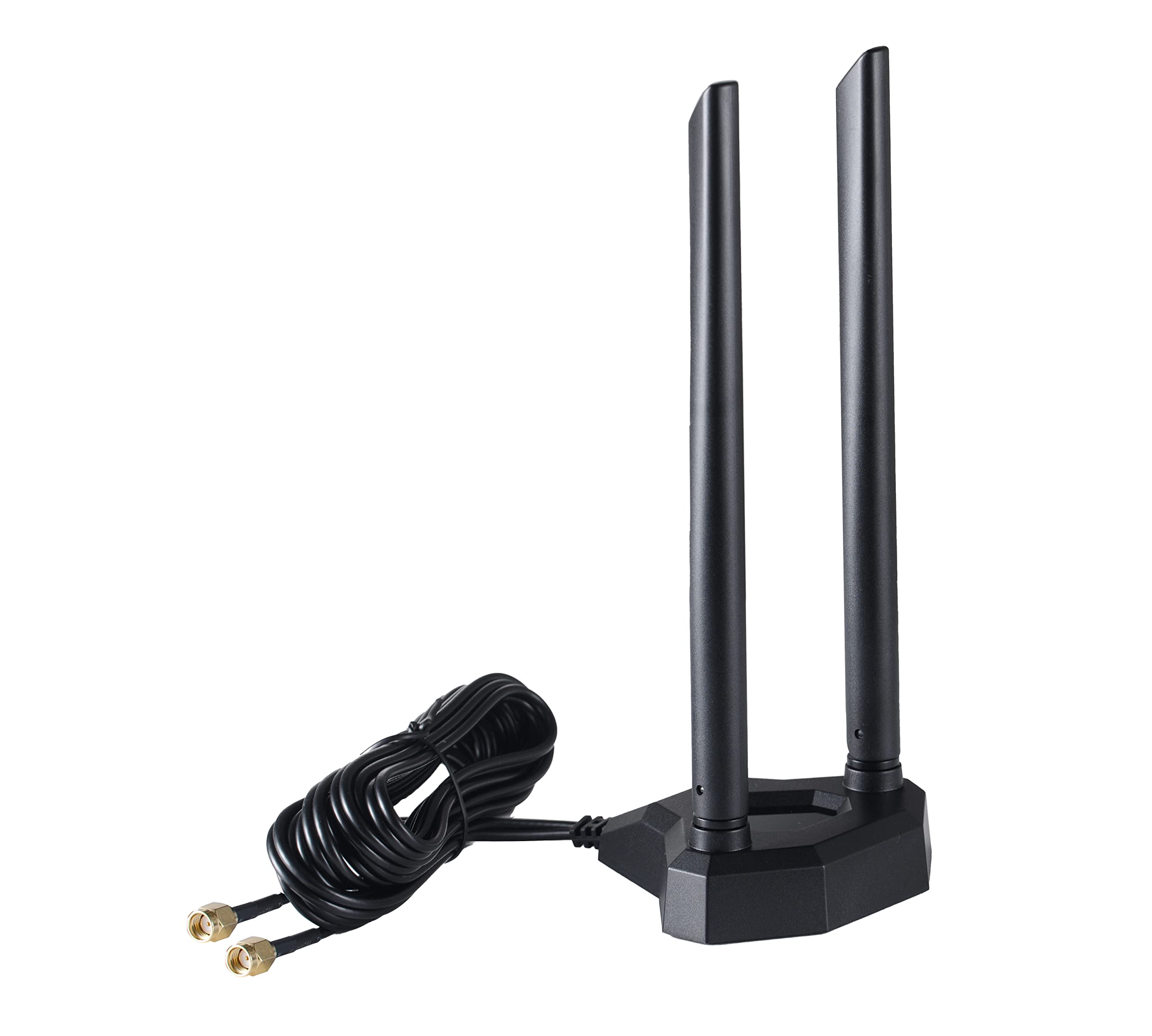 Dual Band 2.4GHz 5GHz 5.8GHz RP-SMA Male Antenna Aerial with Magnetic Base for PC Desktop Computer PCI-E WiFi Network Card USB WiFi Adapter Bluetooth Card Wireless Router, Supaerial