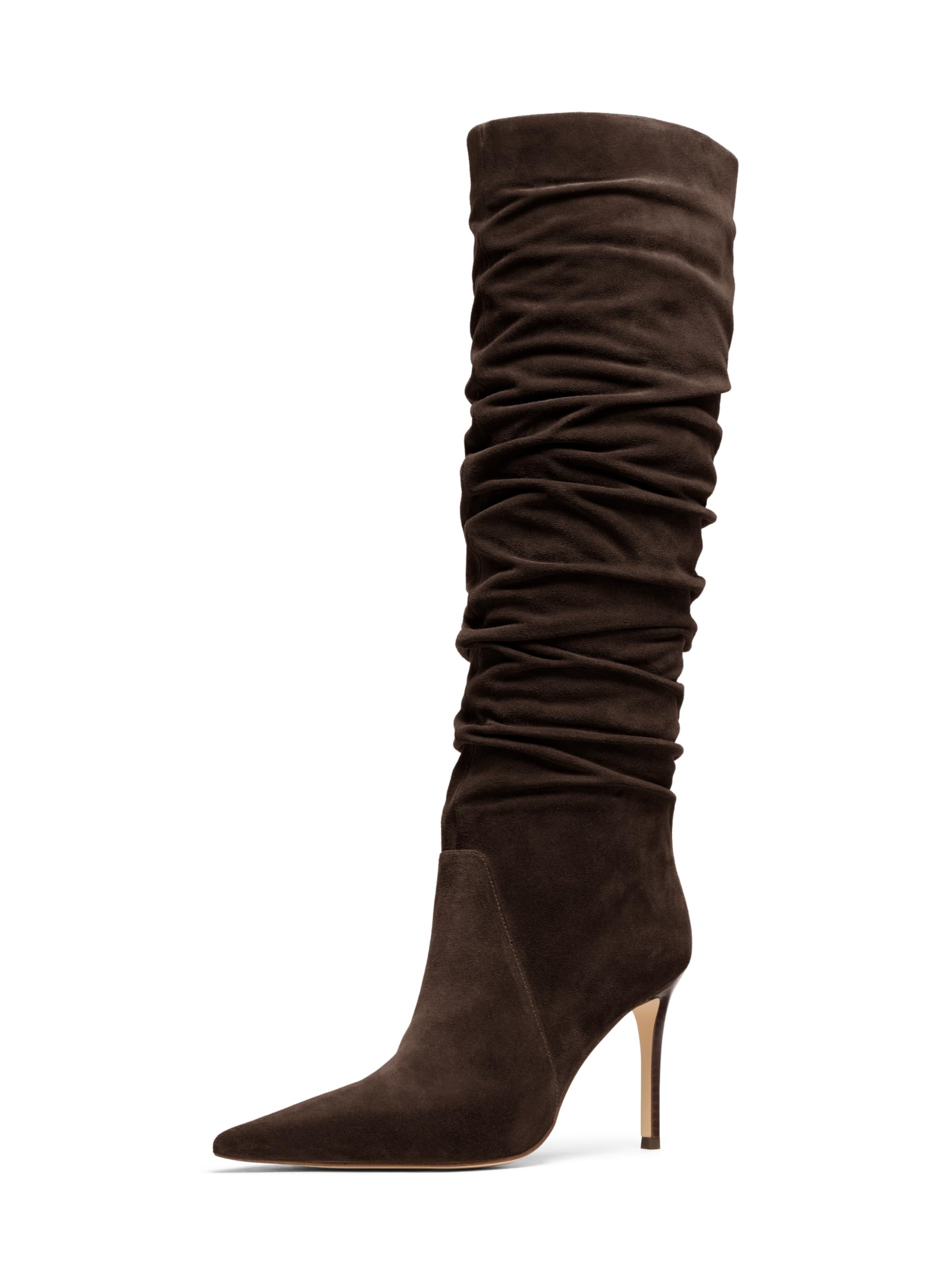 Michael Kors Women’s Dawn Heeled Boot, Chocolate, 8.5