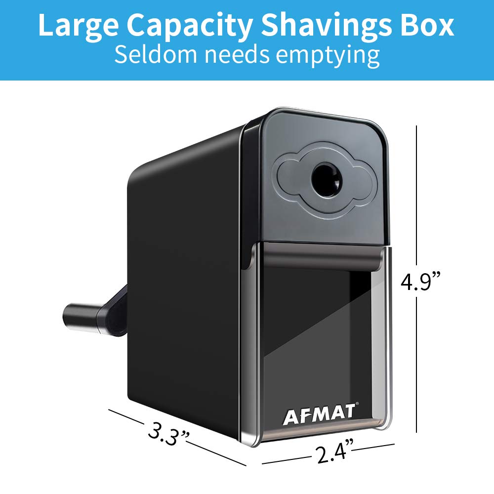 AFMAT Long Point Pencil Sharpener, 8-20mm Long Pencil Nibs, Self-Feed & Adjustable Pencil Sharpness, Artist Pencil Sharpener Manual for φ6-8.2mm Charcoal/Art/Drawing/Sketching/Colored Pencils