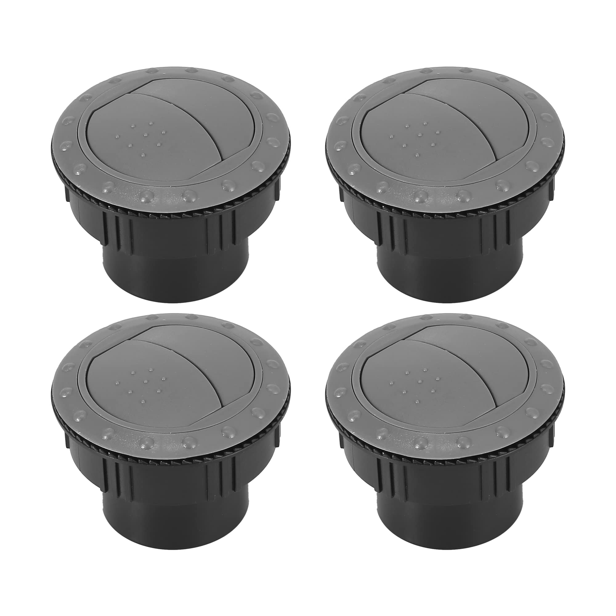 X AUTOHAUX 4Pcs Bus Boat RV AC Air Outlet Vent Louvered Knob 60mm Gray Black