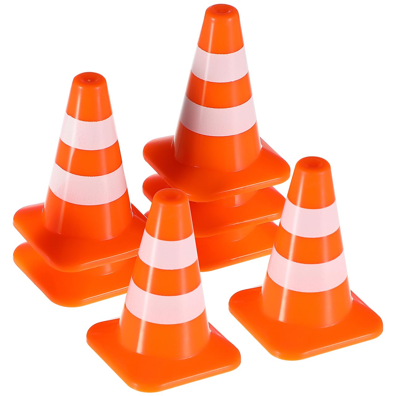 STOBOK 7Pcs Miniature Traffic Cones for Kids Mini Training Roadblock Cones for Educational Learning Toys Multipurpose Construction Theme Party Sports Activity, Orange