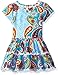 Counting Daisies Girls' Little Teal/Orange/Lime Paisley Print Drop Waist Dress