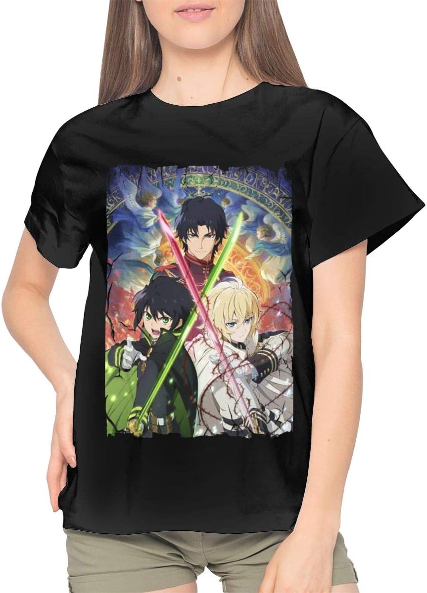 Woman's Casual Basic Crewneck Cotton Short Sleeves Anime Cartoon Tee Summer Casual