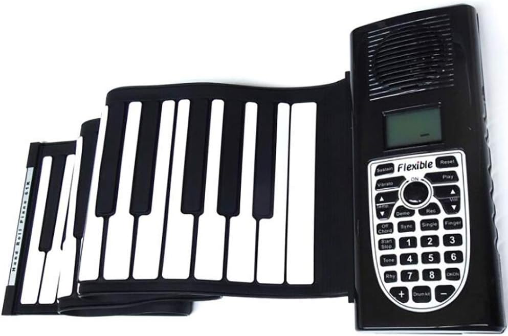 LJRdg Portable 49 Key Hand Piano with Speaker Hand Roll Electronic Piano Folding Roll Up Piano,Connected with An External Audio Headset with MIDI Interface,Musical Instrument Companion